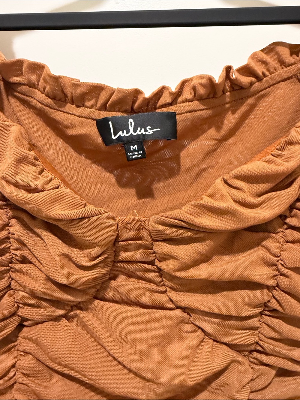 Lulu's Rust Ruched Sweetheart Top - Picture 4 of 7
